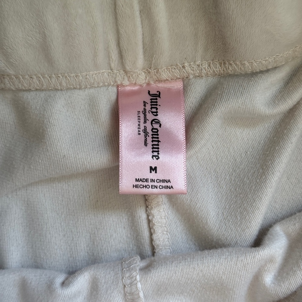 Juicy Couture Cream Rhinestone Y2K Logo Lounge Set Size M ✨ - Picture 10 of 13